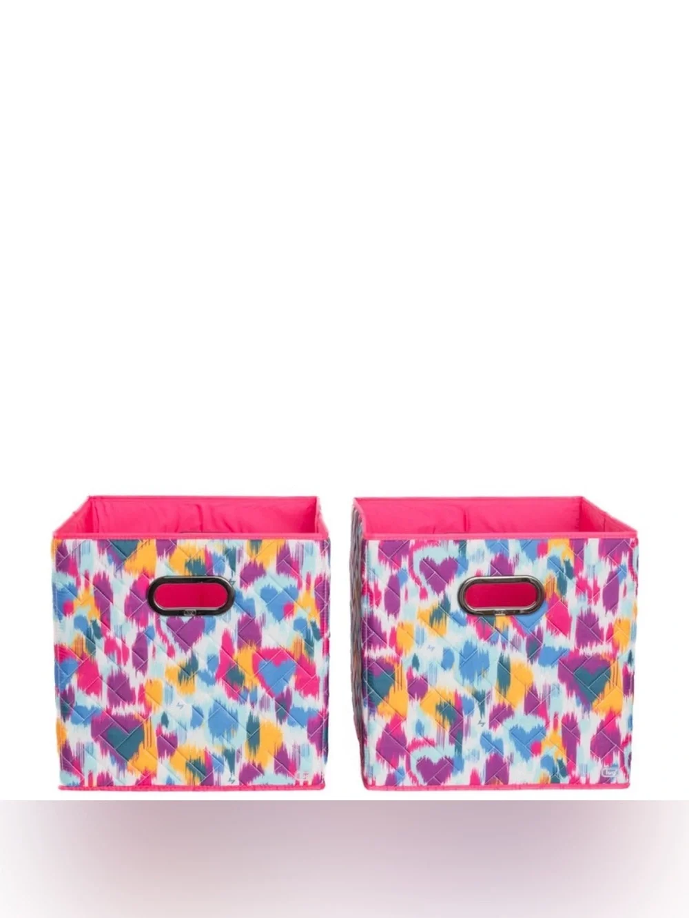Lug Cargo 2pc Collapsible Bins NWT Heart Ikat Multi